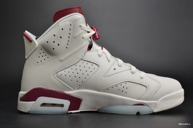 Cheap TBkick Air 6 Jordan 384664-116 white Maroon Retro 0724
